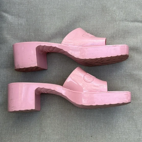 Gucci pink rubber slides size 8.5 - Picture 4 of 10
